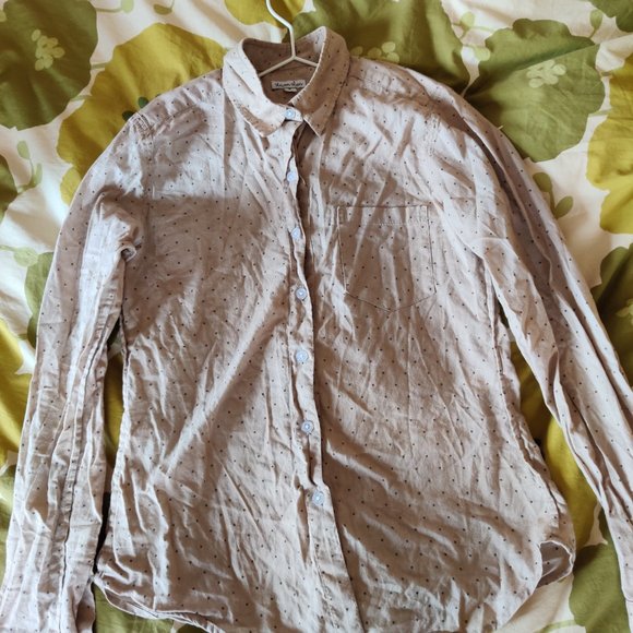 steven alan xs reverse seam shirt brown dot - Picture 2 of 2